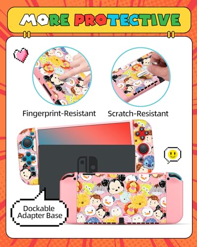 Koecya for Nintendo Switch OLED Case Cute Cartoon Character Design Cases Kawaii Fun Funny Fashion Soft Slim Protective Shell Cover Dockable Joycon for Kids Boys Teens Girls for Switch 2021 Dishini