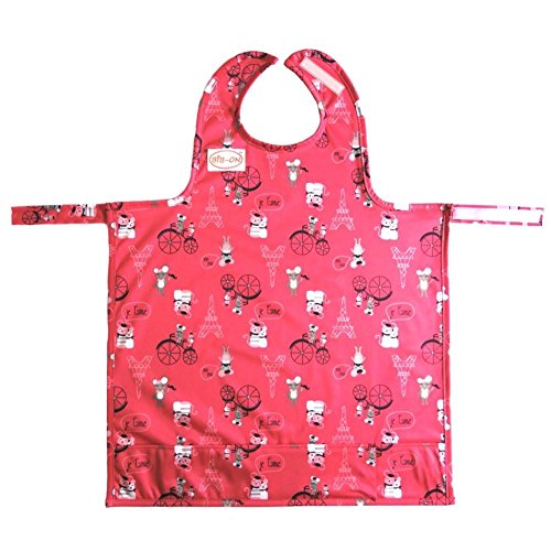 BIB-ON, A New, Full-Coverage Bib and Apron Combination for Infant, Baby, Toddler Ages 0-4. (French Mice)