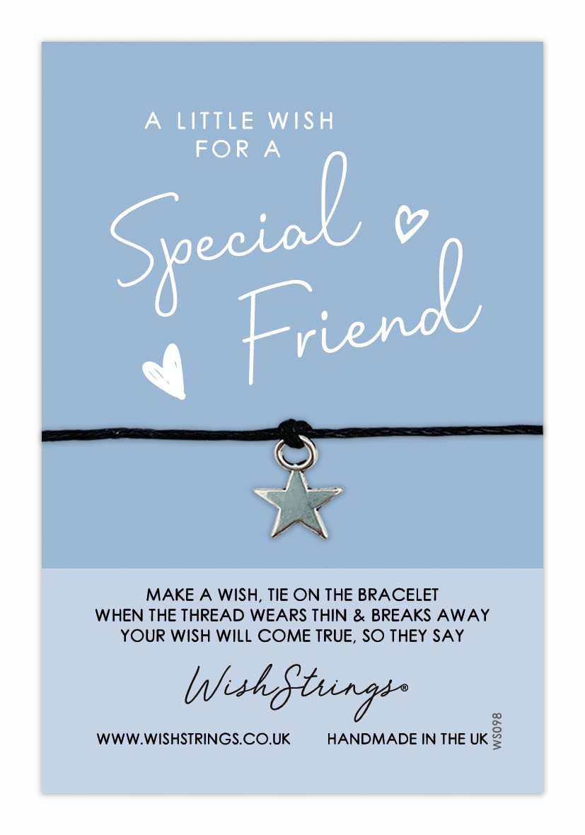 Special Friend, WishStrings Wish Bracelet on Gift Card   Thoughtful Gift under 5 pound   Sentimental Jewellery   Make a Wish best friends friendship bracelet