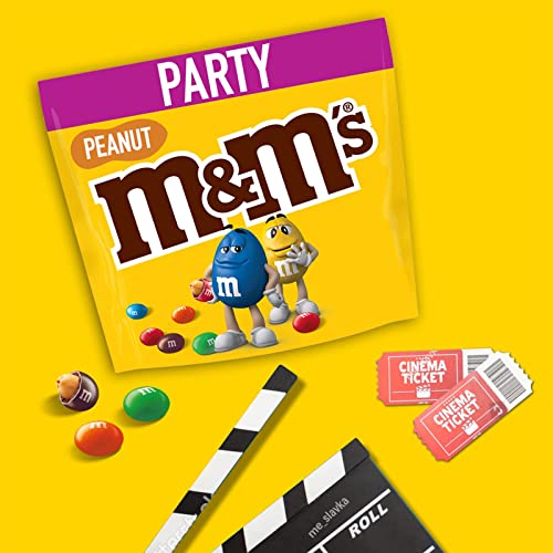 M&M'S Peanut Milk Chocolate Party Bulk Bag, Chocolate Gift & Movie Night Snacks, 1kg