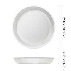 Pack of 5 White Plant Pot Saucers, 26 CM Round Plant Pots Trays Garden Plant Saucer Plant Plastic Plate Pot Tray for Garden Indoor Outdoor Fit Plant Pot up to 23 CM (White, Outer 26 CM)