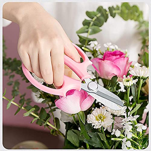 YYG Floral Shears, Premium Steel Garden Pruning Shears Floral Fruits Leaf Scissors Hand Pruner Snip Trimming Tool for Gardening Flower (Pink, 6.5)