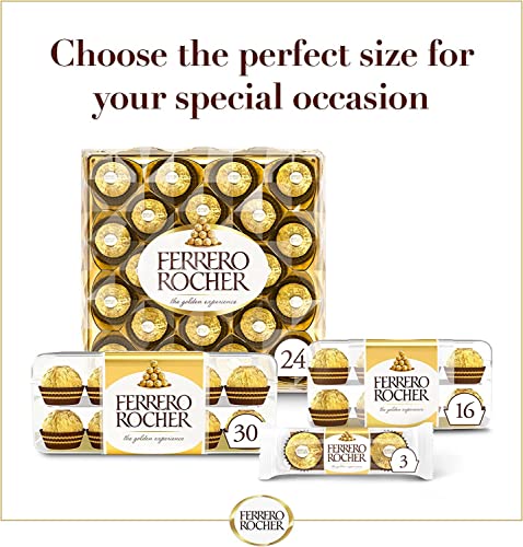 Ferrero Rocher Pralines, Chocolate Gift, Easter Chocolate, Birthday Gifts, Large Chocolate Box Covered in Milk Chocolate and Nuts, Box of 42 (525g)