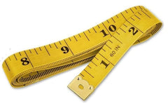 Tape Measure Body Suitable for Measuring Body –Soft Sewing Tape 2-Sided - 60 Inches & 150 cm-Tailor Clothing Tape for Body Measurements -Dual Sided Tape -Multi Colour & Pack (YELLOW [1-PACK])