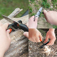 SHARPAL 101N 6-In-1 Pocket Knife Sharpener and Survival Tool, with Fire Starter, Whistle and Diamond Sharpening Rod, Quickly Restore and Hone Straight and Serrated Blade