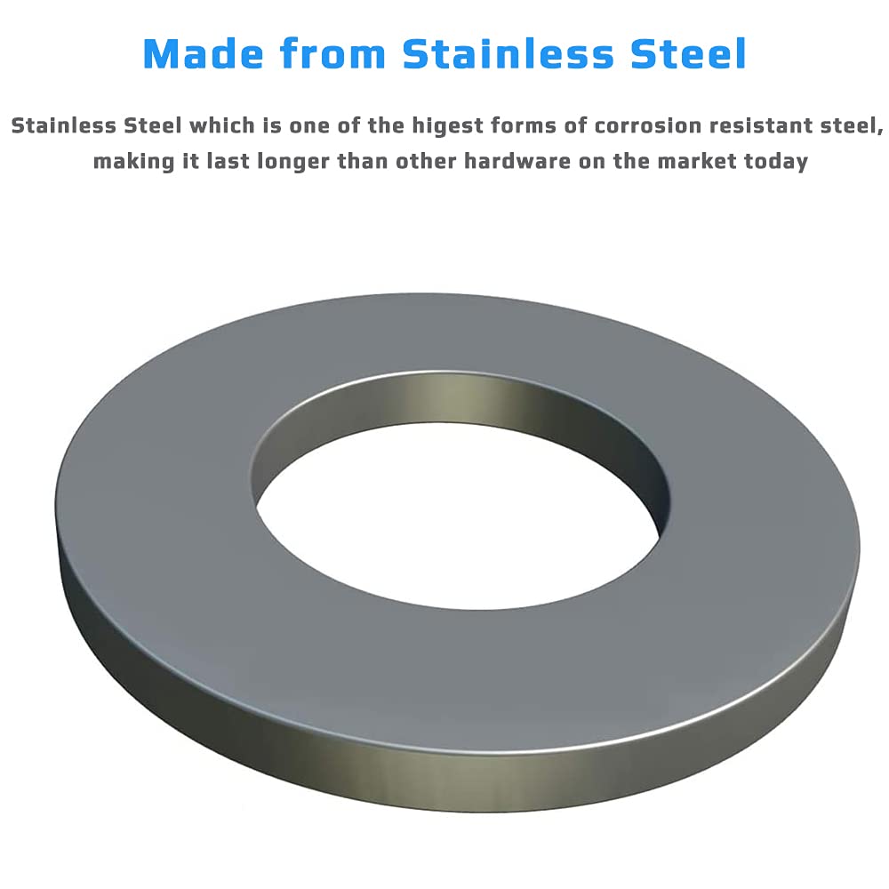 M20 Flat Penny Washer (Pack of 10) Plain Wide Round Metal Alloy Steel Washers for Screws – Zinc Coated Plated Galvanized Heavy Duty According to Standart ISO7089 DIN125 M20 (21mm x 37mm)