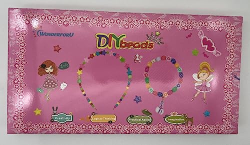 WONDERFORU Children DIY Beads for Jewellery Bracelet Necklaces String Making Kit, Friendship Bracelets Art Craft Kit for Girls Kids, 24 Colors