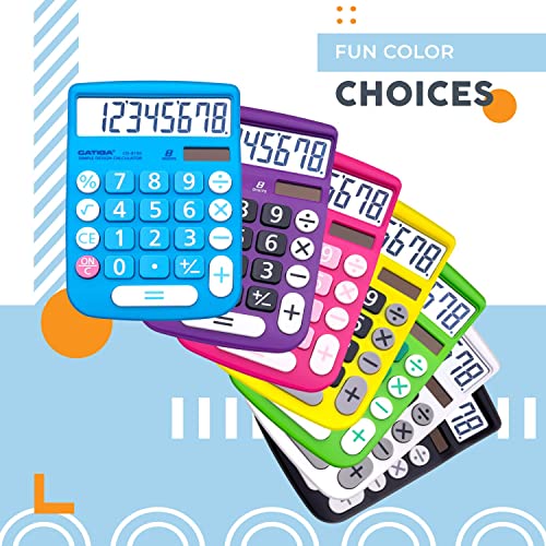 CATIGA Bureau CD8185 and Home Style Calculator 8 Digit LCD Screen Suitable for Office and Move Use (Blue)