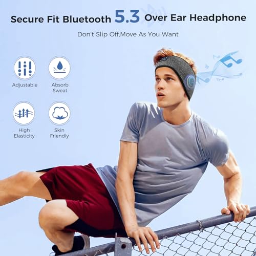 Sleep Headphones,Wireless Headphones Headband,Music Headband Ultra-Soft Sleeping bedheadphones Cool Gadgets for Dad/Men/Women/Teen,Bluetooth Headphones with Microphone,Birthday Gifts for Her Him