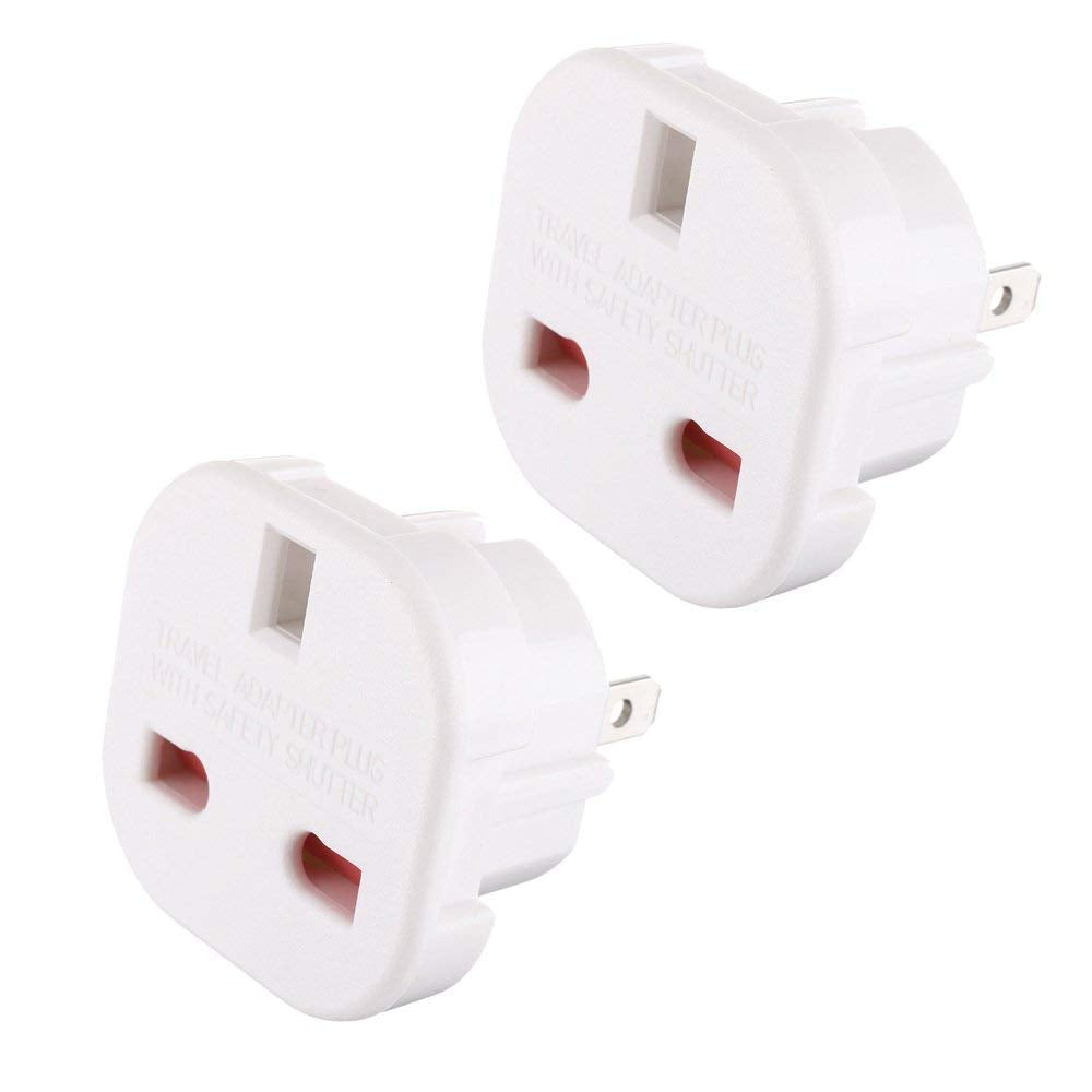 Gadgets Hut UK - 2 x UK to US Travel Adaptor suitable for USA, Canada, Mexico, Thailand - Refer to Product Description for Country list White