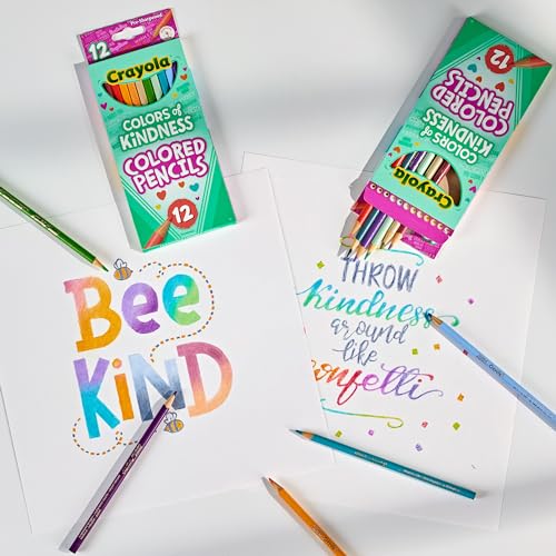 CRAYOLA Colours of Kindness Pencils - Assorted Colours (Pack of 12)   Colours That Represent Good Feelings   Ideal for Kids Aged 3and