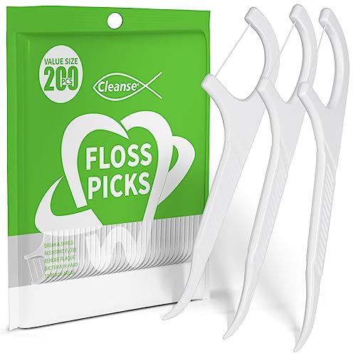 200pcs Floss Sticks Dental, Triple Clean Advanced Clean Dental Floss Stick, Easy and Simple to Use Tooth Floss Picks, Smoothly Work on Tight Teeth Floss Sticks, Keeps Your Mouth Fresh and Clean