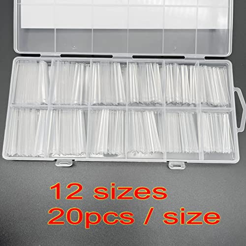 JZK 240x XXXL Clear Half Cover Extra Long Coffin Nail Tips For Acrylic Extensions, No C Curve False Nail Tips Long For Gel And Acrylic Nails, 3XL Finger Nail Extension Tips