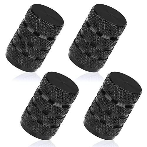 Grey or Black Car Tyre Valve Dust Caps, PROUSKY 8 Pieces Aluminum Alloy Tyre Valve Dust Caps,Easy-grip Hexagon Car Tire Valve Stem Caps Valve Covers Replacement with O-ring Gasket for Bike Motorcycle