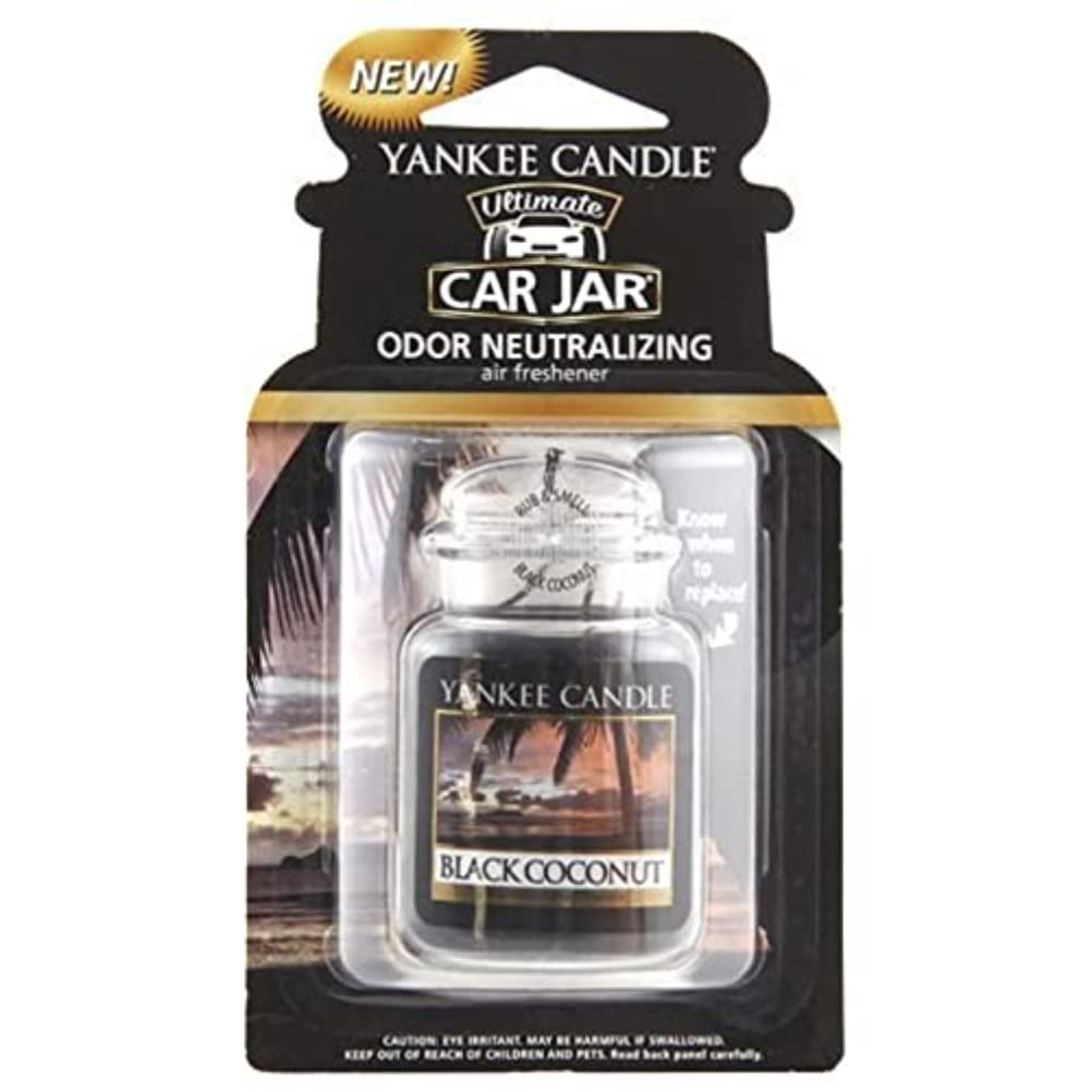 Yankee Candle 1194390E Car Jar Ultimate Air Freshener, Black Coconut, 1 Count