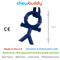 Sensory Direct Chewbuddy Stickman & Lanyard - Pack of 1, Sensory Toy for a Fidget, Chew or Teething Aid   for Kids, Adults, Autism, ADHD, ASD, SPD, Oral Motor or Anxiety Needs   Red