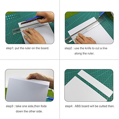 ABS0930 2pcs 3mm Thickness 200mm x 250mm White Polystyrene Sheets 9.84'' x 7.87'' x 0.12'' ABS Styrene Sheets for Model Train Layout New (3mm)