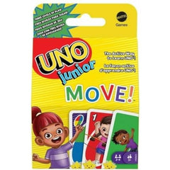 Mattel Games UNO Junior Move Kids Card Game with Action Rules for Family Night, Game Night, Travel, Camping and Party, UNO Cards, HNN03