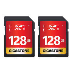 Gigastone 128GB 2-Pack SD Card UHS-I U1 Class 10 SDXC Memory Card Full HD Video for Canon Nikon Sony Panasonic Digital Camera, Full Size SD Card