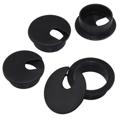 35mm(1.38 inch) Desk Cable Wire Grommet, 4Pcs Black Desk Grommet Cord Cable, Desk Table Grommet Cable Tidies for Home and Office Table Surface Port Hole Covers