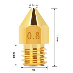 LUTER 15PCS 0.8mm 3D Printer Nozzles Extruder Nozzles for MK8 and 5 PCS 0.6mm Stainless Steel Nozzle Cleaning Needles for Makerbot Creality CR-10