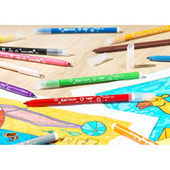 Bic Kids Kid Couleur, Washable Felt Tip Pens, Ideal for School, Assorted Colouring Pens, Wallet of 12 (Pack of 2)