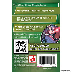 Marvel Champions The Card Game Vision Hero Pack   Strategy Card Game for Adults and Teens   Ages 14and   1-4 Players   Average Playtime 45-90 Minutes   Made by Fantasy Flight Games, Various,FFGMC26