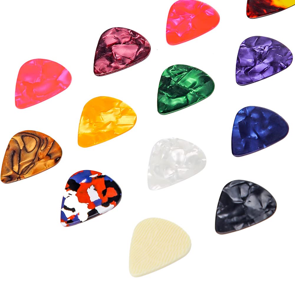 20 PCS Guitar Picks, 4 Different Thickness Colorful Guitar Pick Non-slip Plectrums for Electric, Acoustic, or Bass Guitar Includes 0.46mm 0.71mm 0.96mm 1.2mm