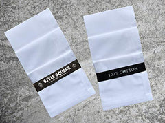 Style Square 100% COTTON HANDKERCHIEFS LARGE MENS HANKIES 50 CM (20 INCH) WHITE KING SIZE