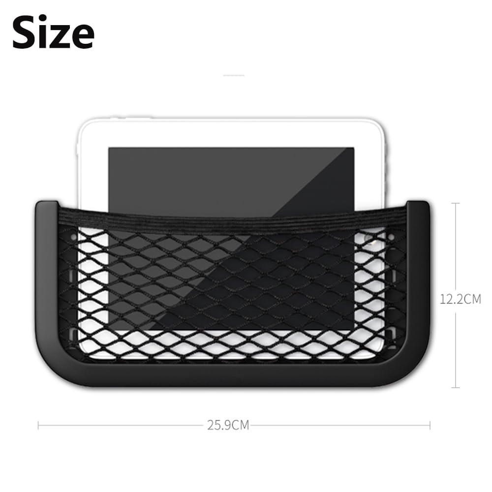 EINESIN 3 IN 1 Car Storage Organizer Pocket Net, Universal Car Mesh Organizer Elastic Storage Net, Framed Stretch Mesh Net Pocket 252x120MM, Van Motorhome Caravan Boat