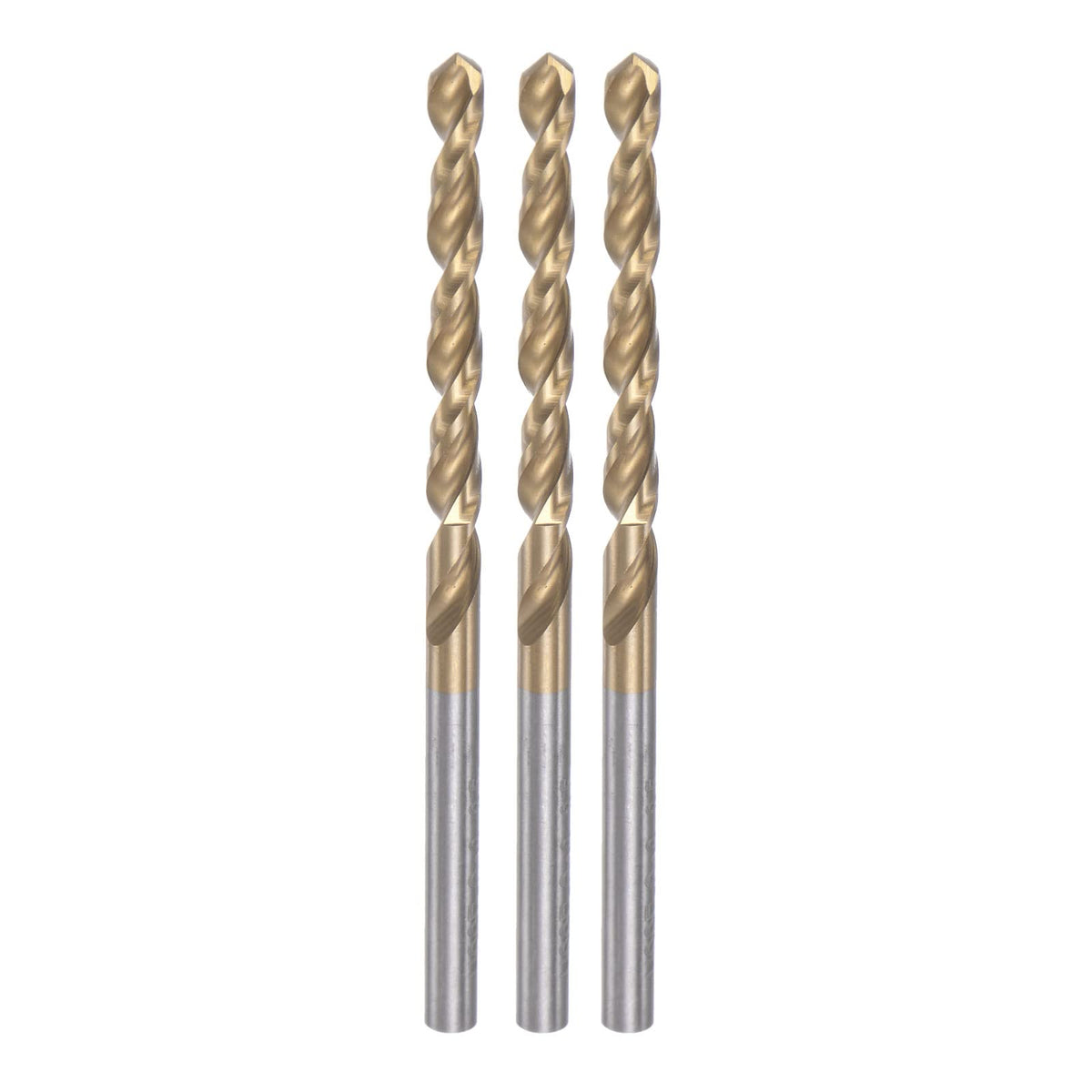 sourcing map 3pcs Twist Drill Bits 3.5mm Titanium Coated (HSS-E) M42 High Speed Steel 8% Cobalt Straight Shank for Stainless Steel Aluminum Alloy Metal