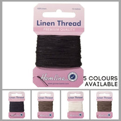 Hemline Strong Linen Thread for Sewing and Repair of Canvas, Upholstery, Saddlery and Heavy Fabrics - Colour White - 2 x 10m Cards