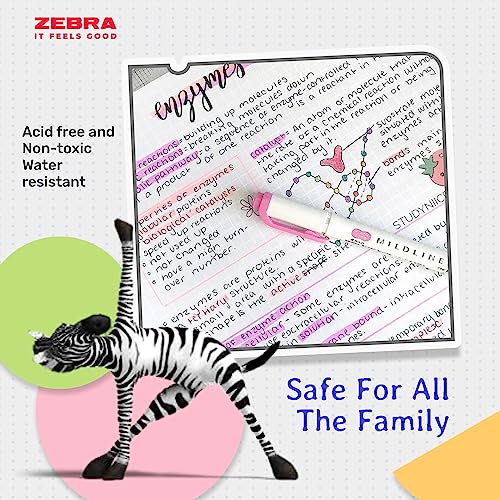 Zebra Pen MILDLINER Dual Tip Highlighter Pens, Pastel Highlighters For Adults, Broad & Fine Tip Markers & Highlighters, Double Ended Pens, 5 Pk - Cool & Refined Colours