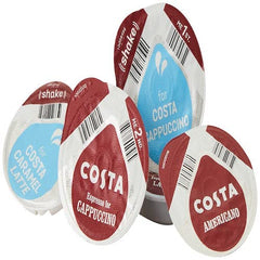 Tassimo Costa Favourites Variety Pack Coffee Pods (Pack of 5, Total 56 Capsules)