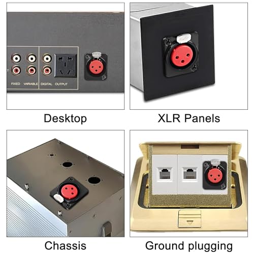 XMSJSIY D-Type XLR Female Panel Mount to XLR Male Connector Pass Through Cable,3 Pin Mic XLR Feed/Pass Thru Converter Compatible with Microphone - 30cm/11.8inch 1PC (Female to Male)