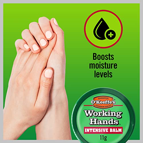 O'Keeffe's Working Hands Intensive Balm, 11g -Conditioning Hand Balm for Extremely Dry, Cracked Hands   Ideal for Fingertips, Nail Beds, Cuticles & Knuckles