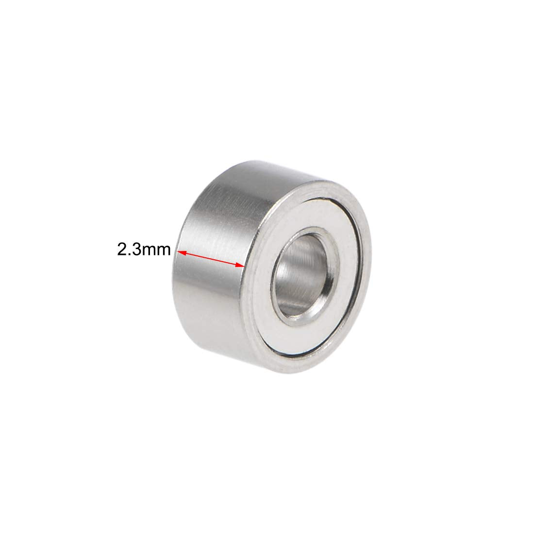 sourcing map 682ZZ Deep Groove Ball Bearings 2mm Inner Dia 5mm OD 2.3mm Bore Double Shielded Chrome Steel Z2 5pcs