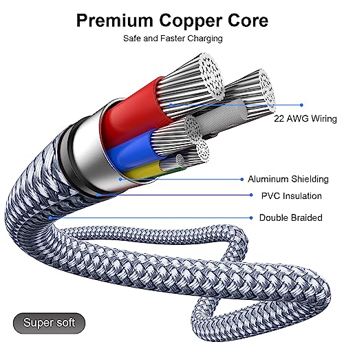 Txtcu USB C to Micro USB Cable 1M, USB Type C to Micro Cable Nylon Braided USB C to Micro Charger Cable Android Charging Cord Dast Sync Compatible for Samsung Galaxy S7/S5/J3/J5/J7,Huawei,HTC,LG.etc