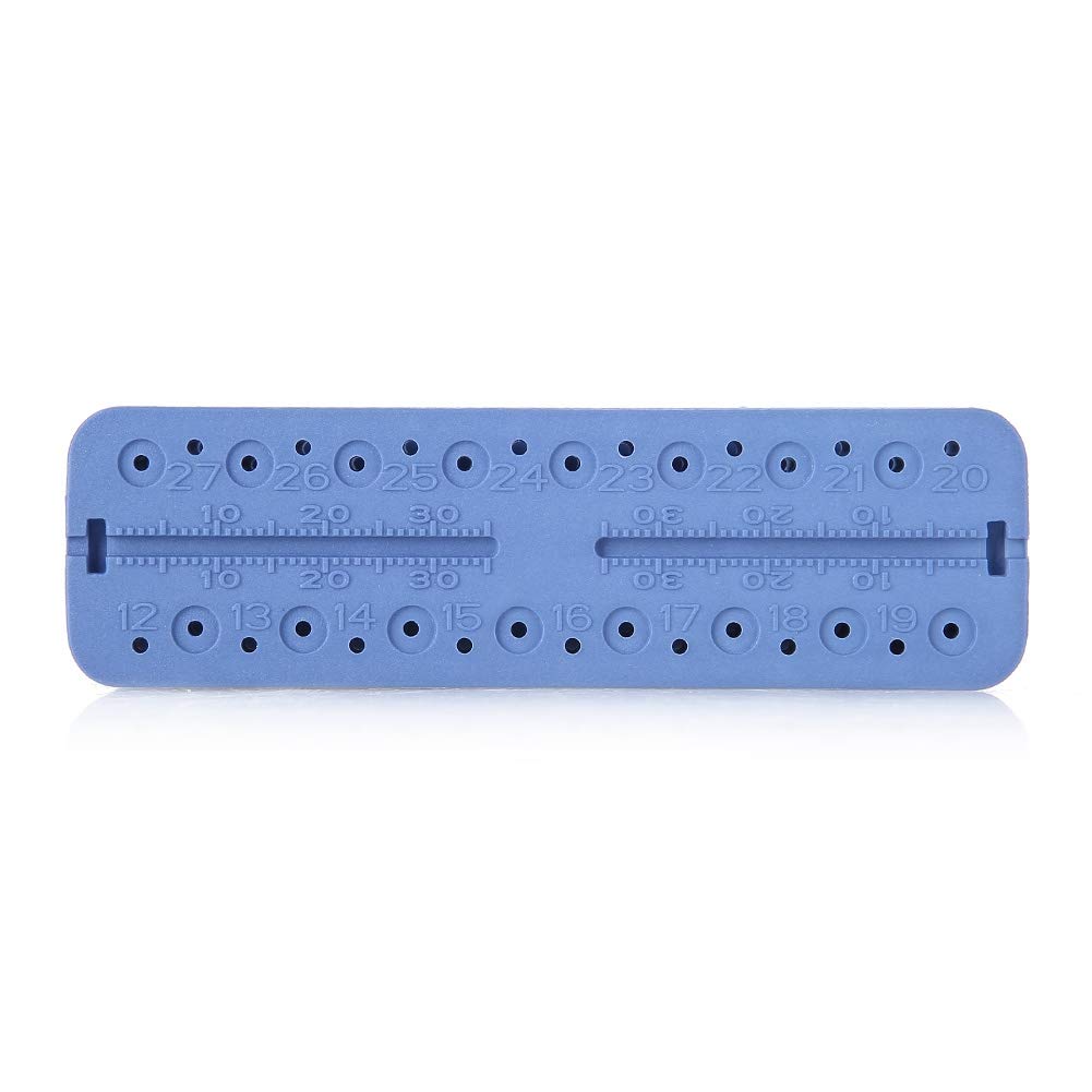 Root Canal Measuring Block, Dental Endo Block Files Measuring Tools, Double Scale Measuring Trough, High Temperature Sterilization, Endodontic Ruler Test Board(Dark Blue)