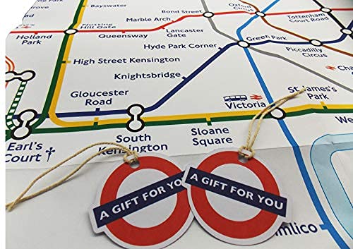 London Underground Tube Map Wrapping Paper and Tags Souvenir Giftwrap