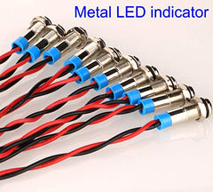 Gebildet 10Pcs 6mm 1/4 inches 230V AC LED Metal Indicator Light Waterproof Signal Lamp (Green Orange Red Blue White 10 Pcs)