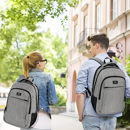 MATEIN Travel Laptop Backpack, Work Bag Lightweight Laptop Bag with USB Charging Port, Anti Theft Business Backpack, Water Resistant School Rucksack Gift for Men and Women, Fits 15.6 Inch Laptop, Grey