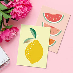 Blank Cards with Envelopes - 24 Fruity Blank Note Cards with Envelopes – Six Different Assorted Cards with Gold Foil for All Occasions! Blank Notecards and Envelopes Stationary Set for Personalized