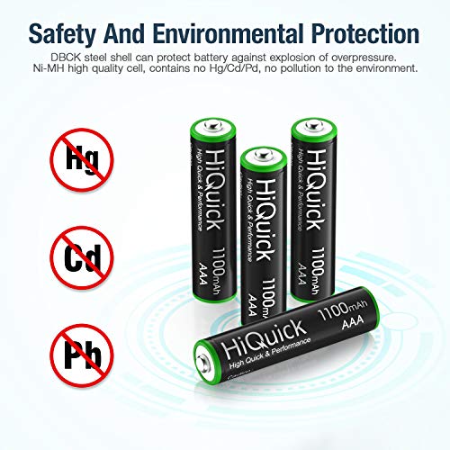 HiQuick 16 x AAA Batteries, Rechargeable 1100mAh Ni-MH Battery High Capacity Performance 1200 Tech 1.2V NiMH AAA Rechargeable Battery