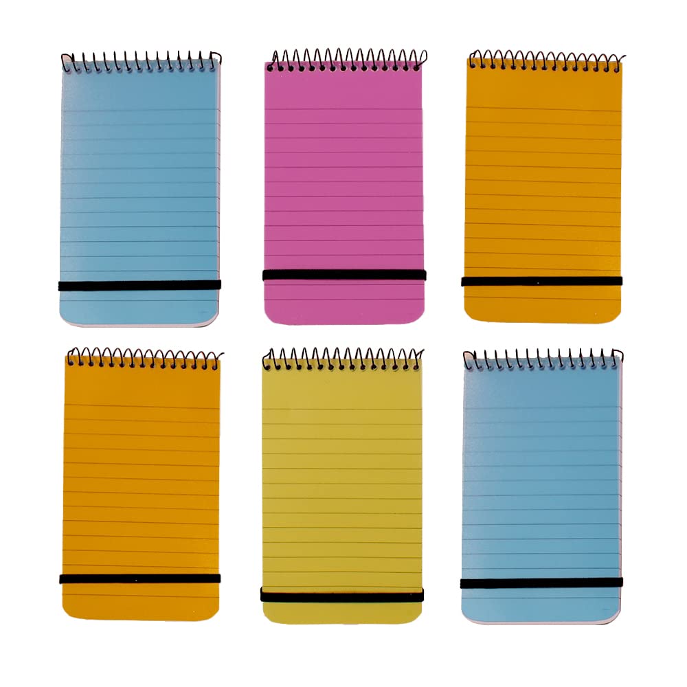 FIRST CHOICE KAYA Neon Notebooks Small Pack Of 6 Mini Spiral Pocket Size Notepads Cover Memo Pad Wired Note Sold by KAYA LTD