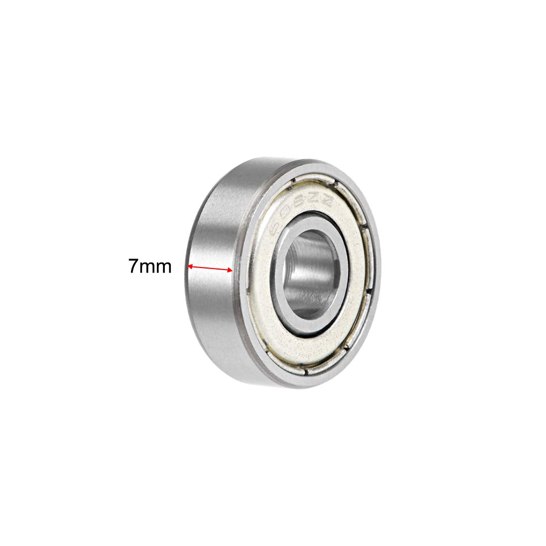 sourcing map 608ZZ Deep Groove Ball Bearings 8mm x 22mm x 7mm Double Shielded Chrome Steel Z2 2pcs