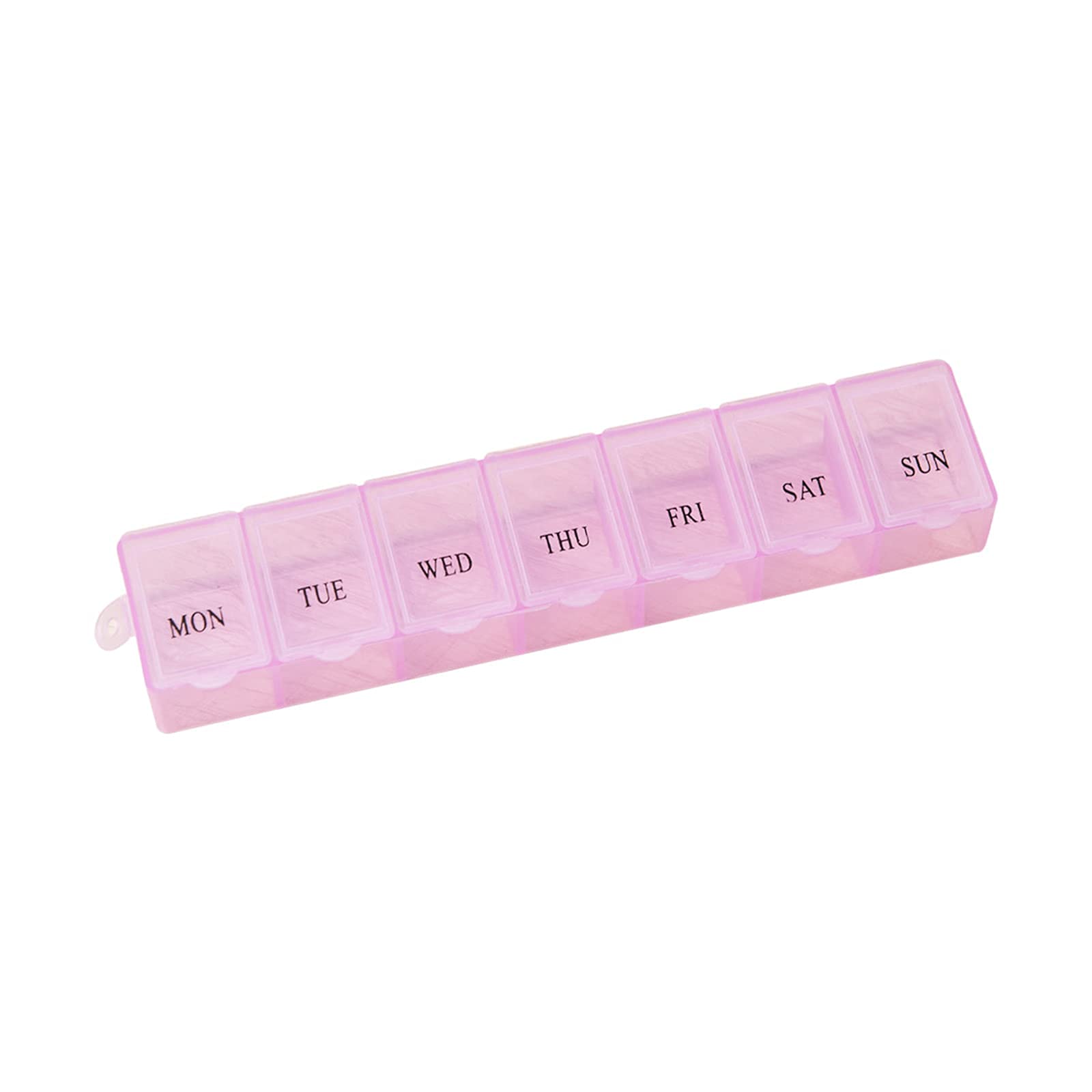 Pill Box Organiser 7 Day One Time a Day Pill Dispenser Storage Case for Medication, Supplements, Vitamins and Cod Liver Oil Pink