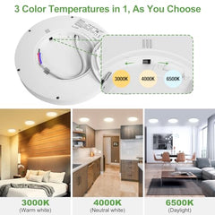 zemty 15W 1800LM LED Ceiling Light, Bathroom Lights Ceiling 3000K/4000K/6500K, IP44 Waterproof, Ultra Thin Round Flush Ceiling Light for Bedroom,Kitchen, Living Room,Toilet,Utility Room 18cm