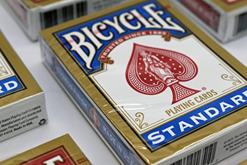 Bicycle Gold Standard Playing Cards - 12 Decks, Air Cushion Finish, Iconic International Rider Back Design, Standard Index, Superb Handling and Durability