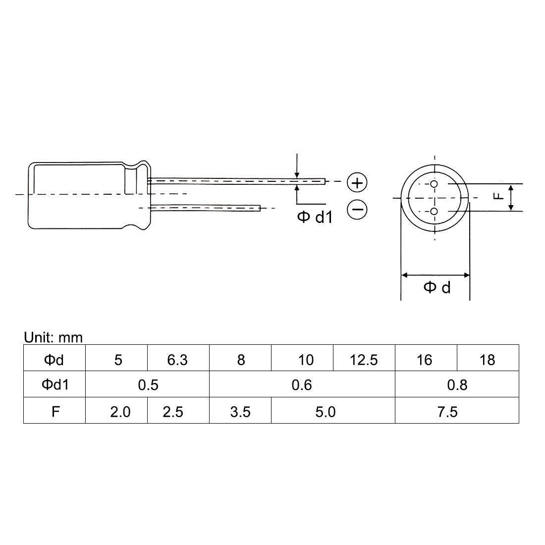 sourcing map 470uF 35V Capacitor, Aluminum Electrolytic Capacitors 105C High Temp 25pcs